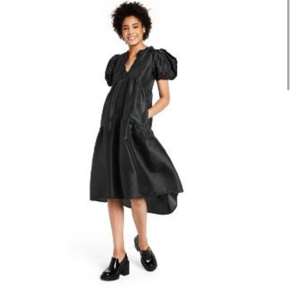 Kika Vargas for Target Black Puff Sleeve Midi Dress 2022
